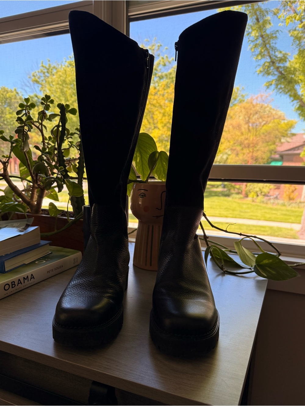 Vionic waterproof Black Tall Leather Boots